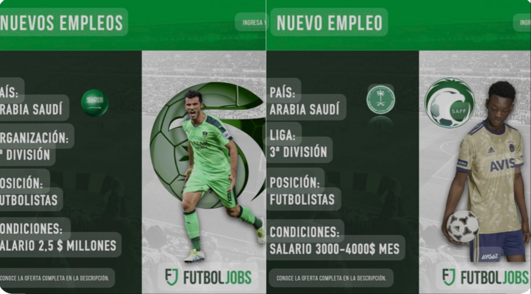 Un club del ascenso de Arabia Saudita busca futbolistas en Internet