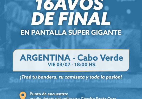 Alentar a la Selección Argentina con pantalla gigante en el Parque